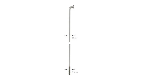 ALPINA Speiche Glatt, Ø 2,00 Mm, Edelstahl , Mit Messing-Nippel, Vernickelt Verpackungseinheit: 100 Stück (Mindestbestel 1 ALPINA Speiche Glatt, Ø 2,00 Mm, Edelstahl , Mit Messing-Nippel, Vernickelt Verpackungseinheit: 100 Stück (Mindestbestel