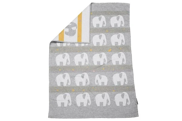 FUSSENEGGER Babydecke Lima Elefant Grau 1 FUSSENEGGER Babydecke Lima Elefant Grau