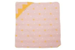 FUSSENEGGER Decke M.Kapu Kronen 80x80 Rosa