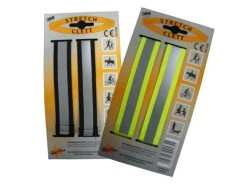 FASI Hosenklettband "Stretch Clett" 3M Scotchlite Reflex-Material, Stück Auf Karte, Zertifiziert Nach EN 13356 Schwarz