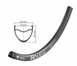 DT Swiss AG Felge Dt Swiss R 500 Db 28" Sz 622-22, 24 Loch