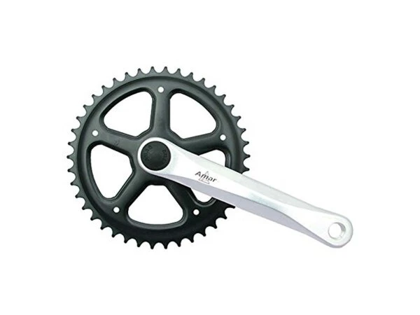 Amar Kettenradgarnitur Alu Satinfarbig 170mm,38 Zähne Kettenblatt Sw. 4-kant 1 Amar Kettenradgarnitur Alu Satinfarbig 170mm,38 Zähne Kettenblatt Sw. 4-kant