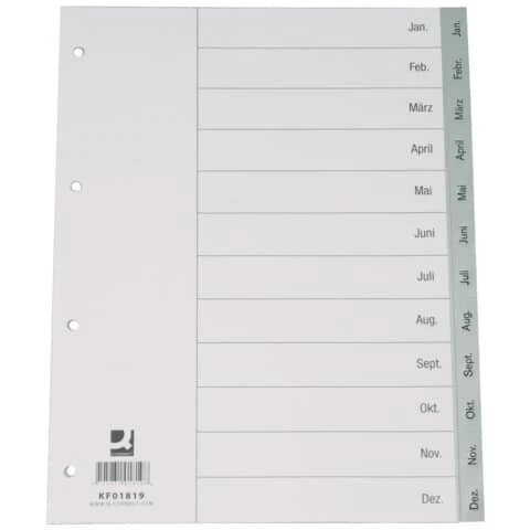 PLASTOREG SMIDT GMBH & CO. KG Register Plastik A4 JAN-DEZ Q-CONNECT KF01819 1 PLASTOREG SMIDT GMBH & CO. KG Register Plastik A4 JAN-DEZ Q-CONNECT KF01819